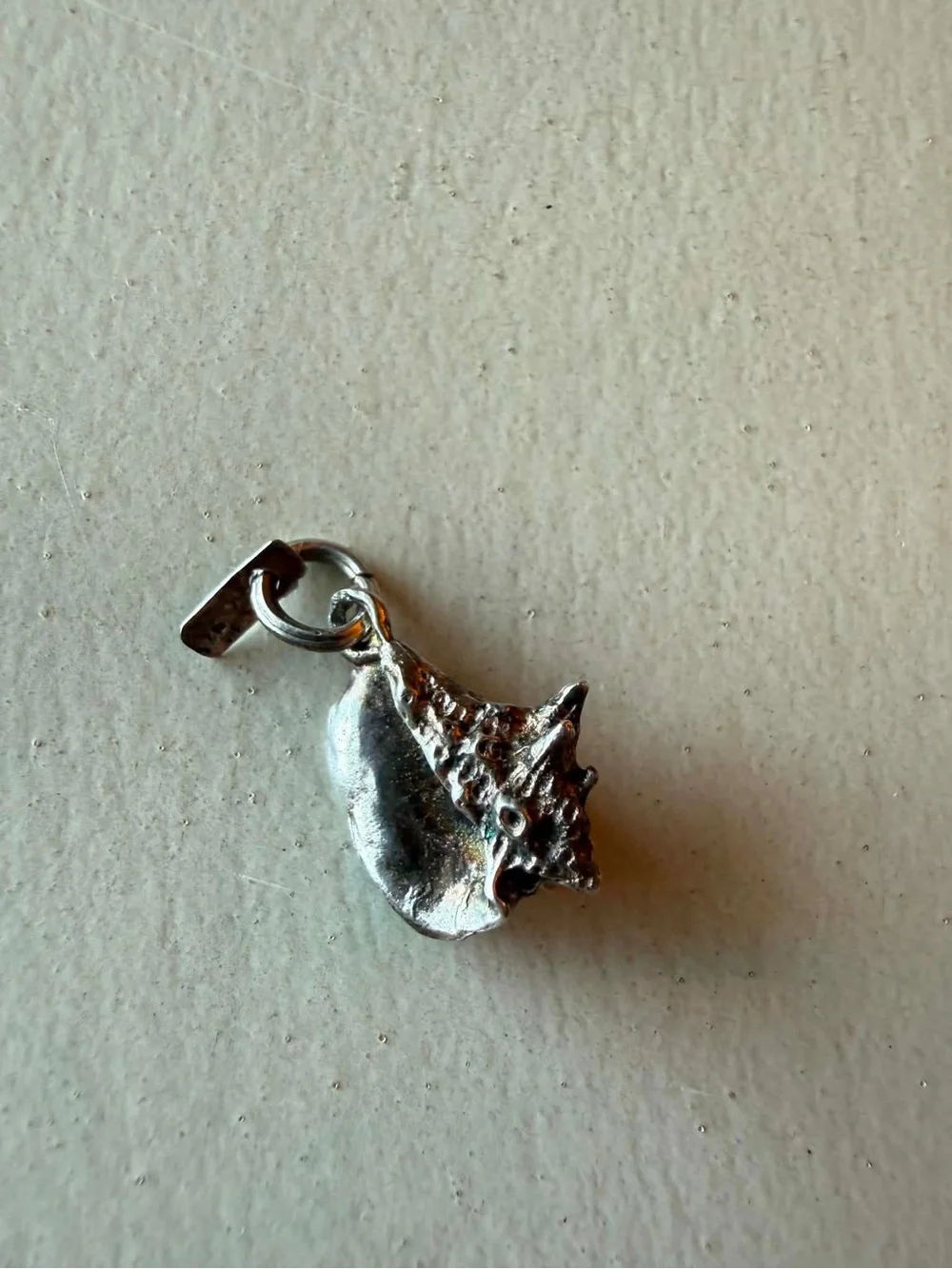 Sterling Silver Conch Shell Pendant Charm - Silver